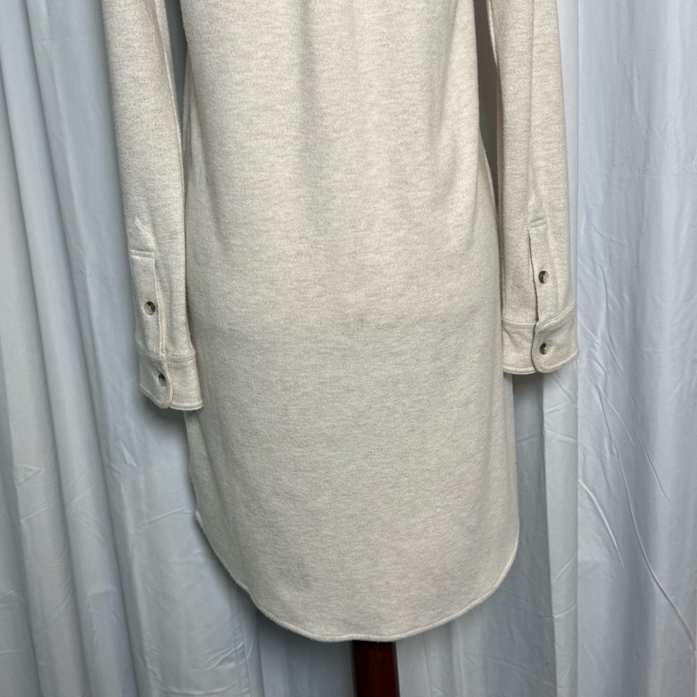 Faherty Legend Sweater Shirt Dress Womens XS Ivory Button Front Pockets NWT - Picture 11 of 14
